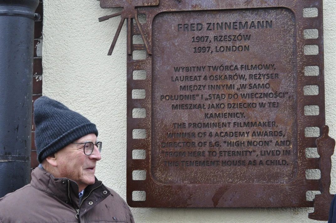 Odsłonięcie tablicy poświęconej pamięci Freda Zinnemanna, wybitnego twórcy filmowego, który pochodził z Rzeszowa